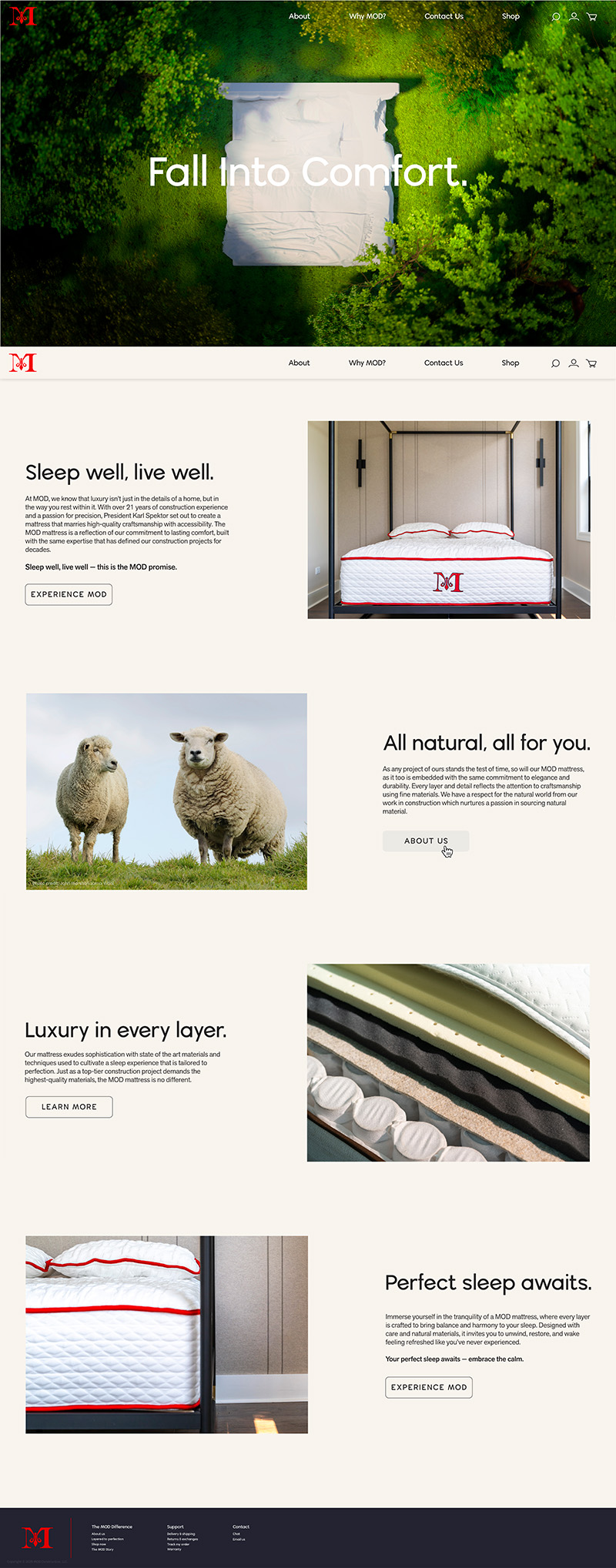 MOD Mattress Landing Page