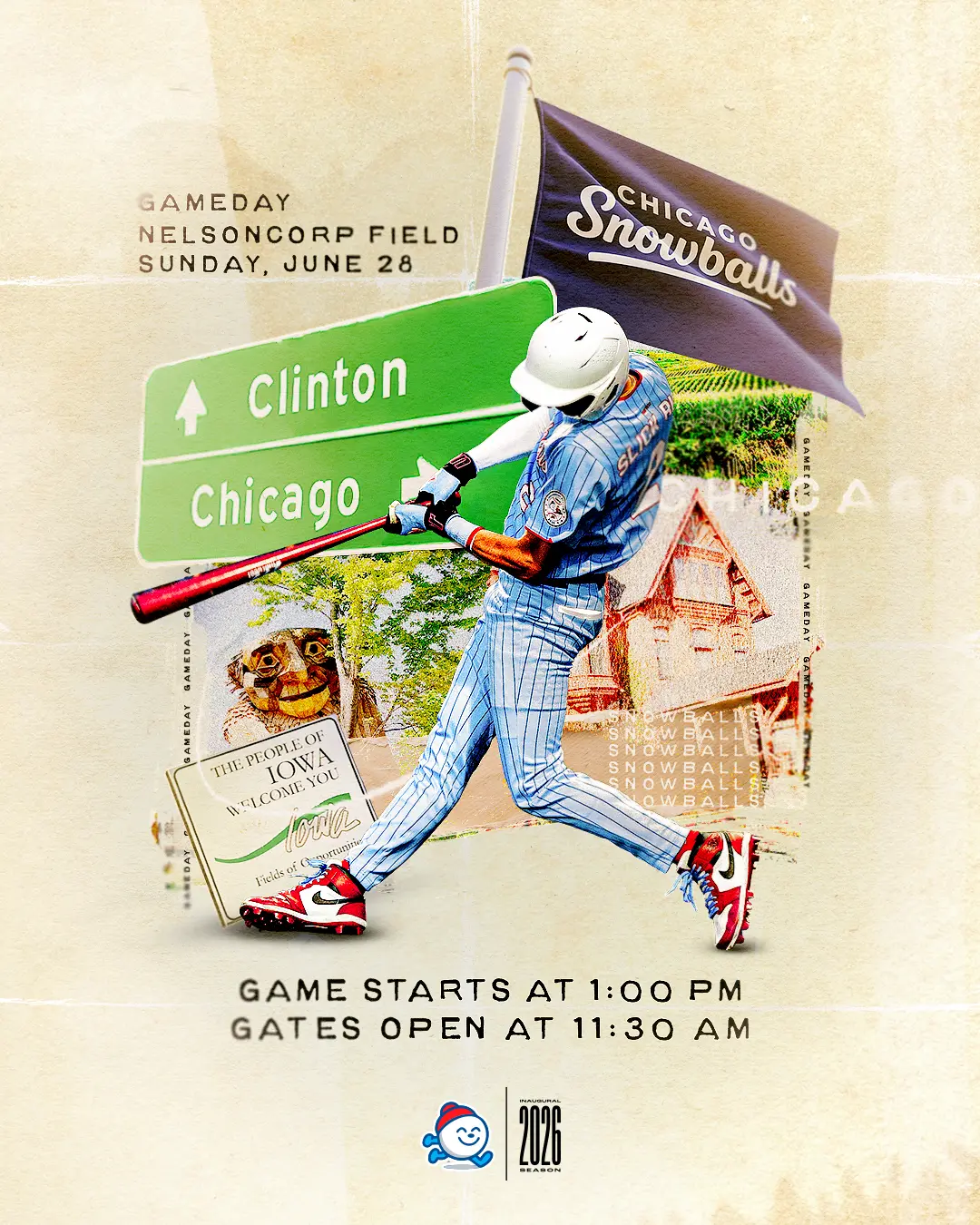 Snowballs 'Gameday' Graphic for Clinton, Iowa
