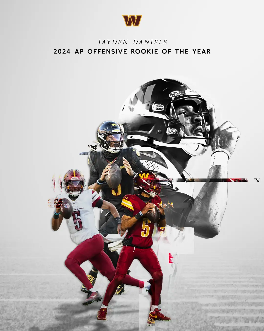 Jayden Daniels Offensive Rookie of the Year Commemorative Social Media Post
